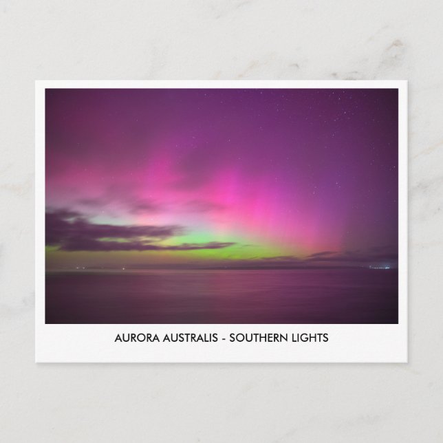 Carte Postale Aurora Australis - Southern Lights Night Sky (Devant)