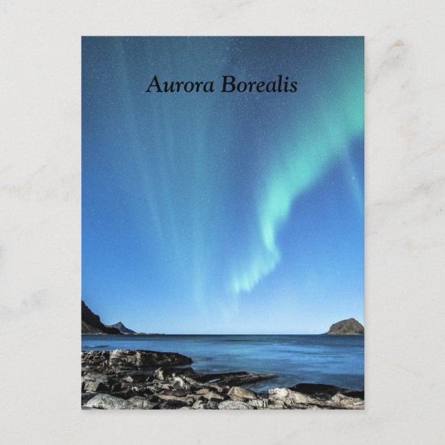 Carte Postale Aurora boréale, aurores boréales (Devant)