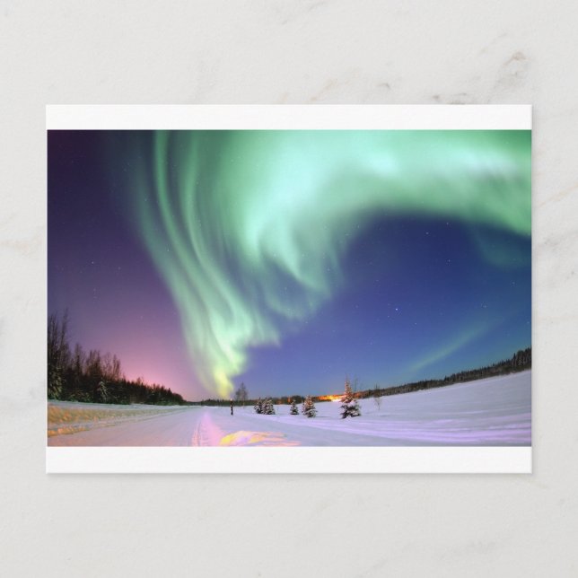 Carte Postale Aurora Borealis, ou Northern Lights, Alaska (Devant)