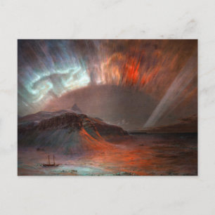 Carte Postale Aurora Borealis par l'église Frederic Edwin