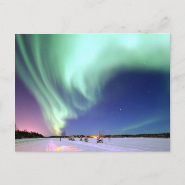 Carte Postale Aurora Borealis sur l'Alaska (Devant)