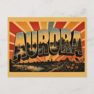 Carte Postale Aurora Illinois River Lac Jardins Engloutis Art
