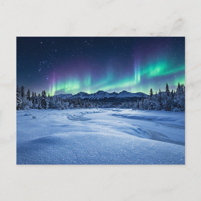 Carte Postale Aurore Boréale (Devant)