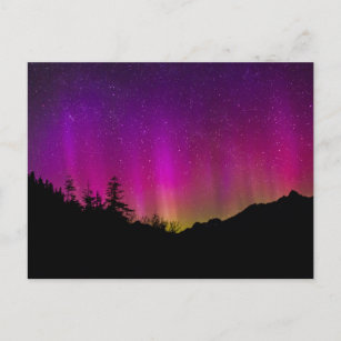 Carte Postale aurores boréales Aurora Borealis étoile ciel