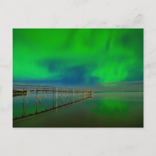Carte Postale Aurores boréales Lac Winnipeg Canada, Manitoba