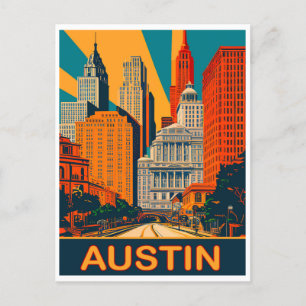 Carte Postale Austin en couleurs vives, Voyage