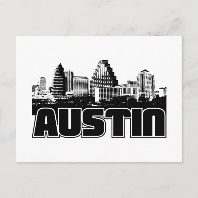 Carte Postale Austin Skyline (Devant)
