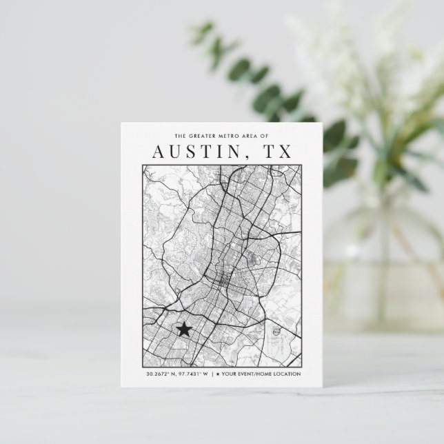 Carte Postale Austin, Texas City Map + Locker (Debout devant)