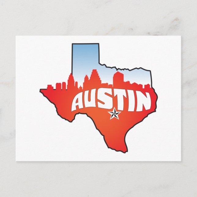 Carte Postale Austin Texas Cityscape (Devant)
