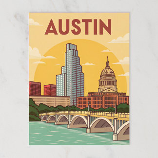 Carte Postale Austin, Texas : Illustration de Capitol City