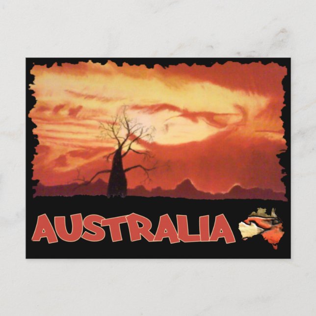 Carte postale Australian Orange Sunset (Devant)
