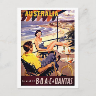 Carte Postale Australie, couple profite sur la terrasse, voyage
