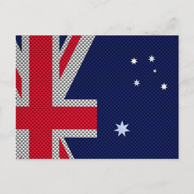 Carte Postale Australie Design en fibre de carbone Style Chrome (Devant)