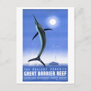 Carte Postale Australie Grande barrière Coral Reef Poster vintag