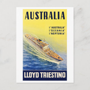 Carte Postale Australie Lloyd Triestino Poster vintage restauré