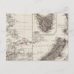 Carte Postale Australie occidentale Tasmanie et Nouvelle-Zélande