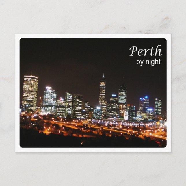 Carte Postale Australie - Perth - De Nuit - (Devant)