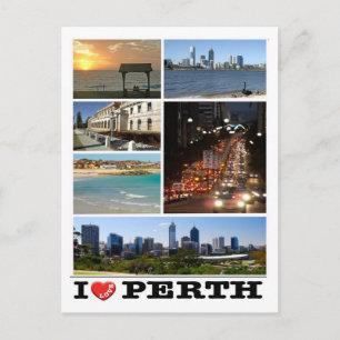 Carte Postale Australie - Perth - I Love -