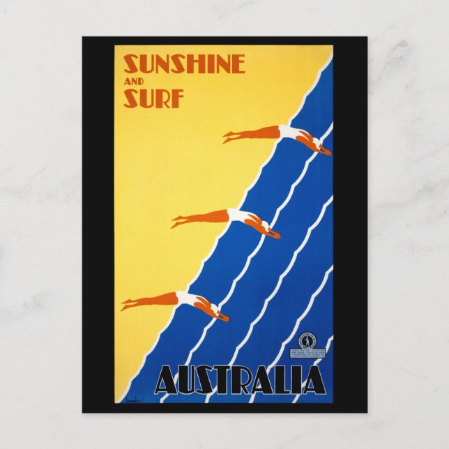 Carte Postale Australie Poster vintage restauré (Devant)