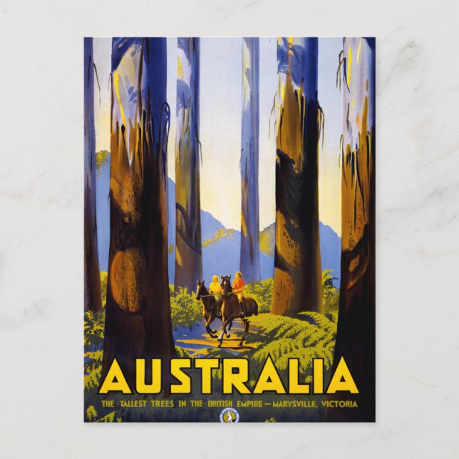 Carte Postale Australie Poster Vintage voyage restauré (Devant)