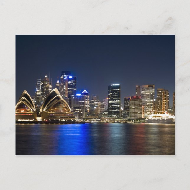 Carte Postale Australie, Sydney. Skyline avec l'Opéra vu (Devant)