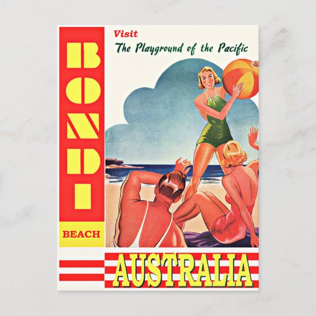 Carte Postale Australie - Terrain de jeu du Pacifique, Bondi Bea (Devant)