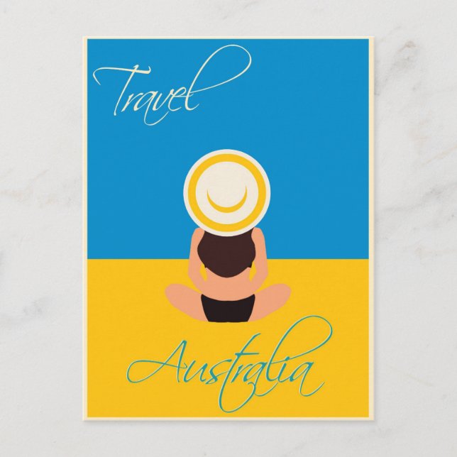 Carte Postale Australie Vintage Beach Travel Poster (Devant)