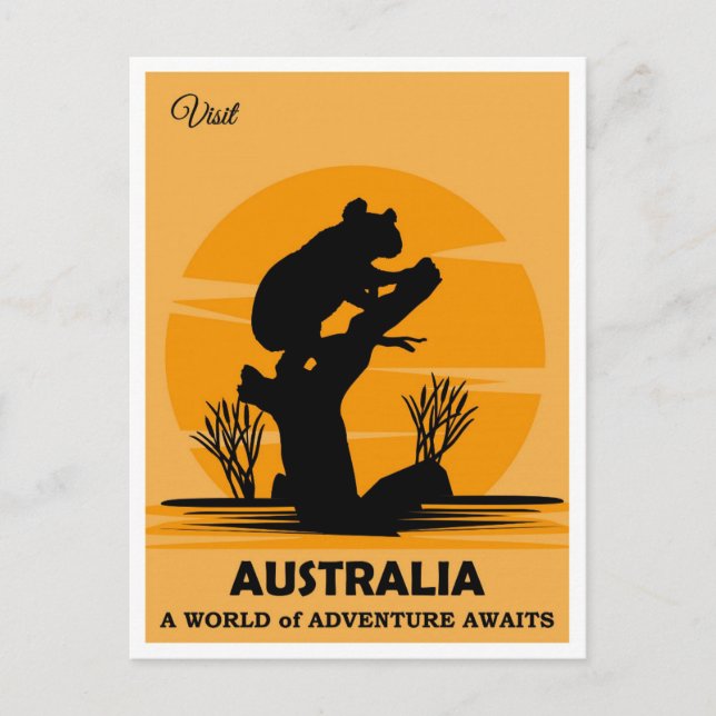 Carte Postale Australie Vintage Koala Bear Travel (Devant)