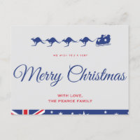 Carte postale australienne de noël Drapeau Kangaro