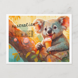 Carte postale australienne d'été amusante avec un