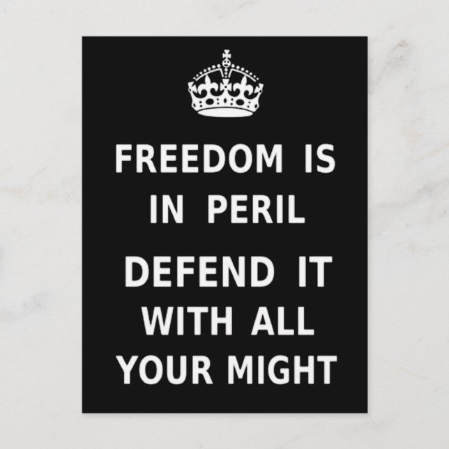 Carte Postale Authentic Freedom Is In Peril Best Price Custom (Devant)