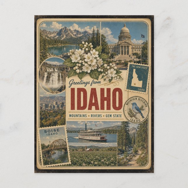 Carte postale authentique de style vintage de l'Id (Devant)