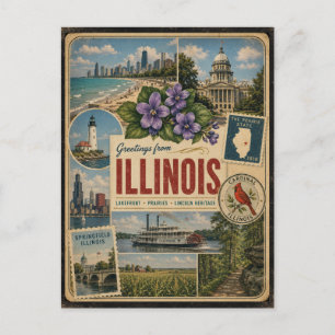 Carte postale authentique de style vintage de l'Il