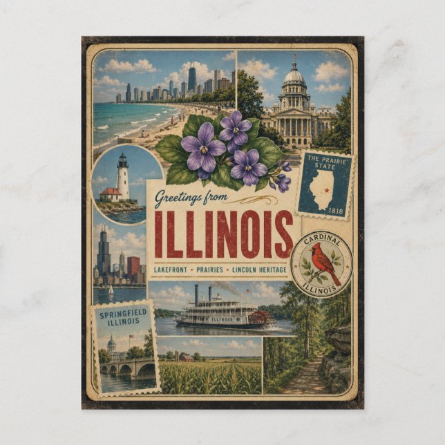 Carte postale authentique de style vintage de l'Il (Devant)