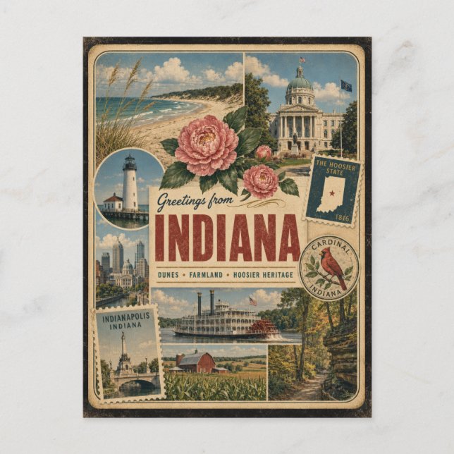 Carte postale authentique de style vintage de l'In (Devant)