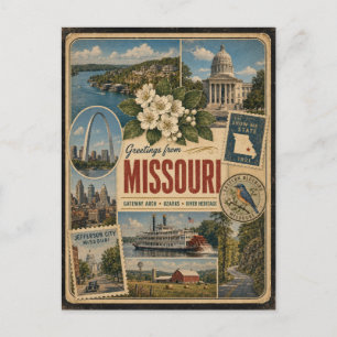 Carte postale authentique de style vintage du Miss