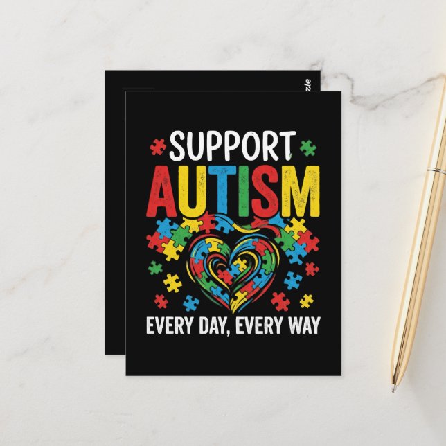 Carte Postale Autism awareness (Devant/Arrière en situation)