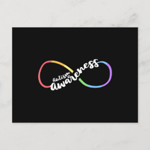 Carte Postale Autism Awareness Autistic Acceptance Rainbow Infin