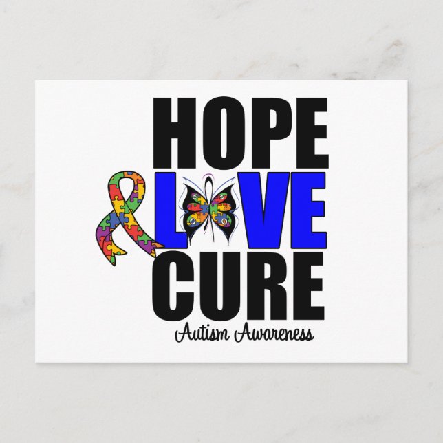 Carte Postale Autism Hope Love Cure (v.1) (Devant)