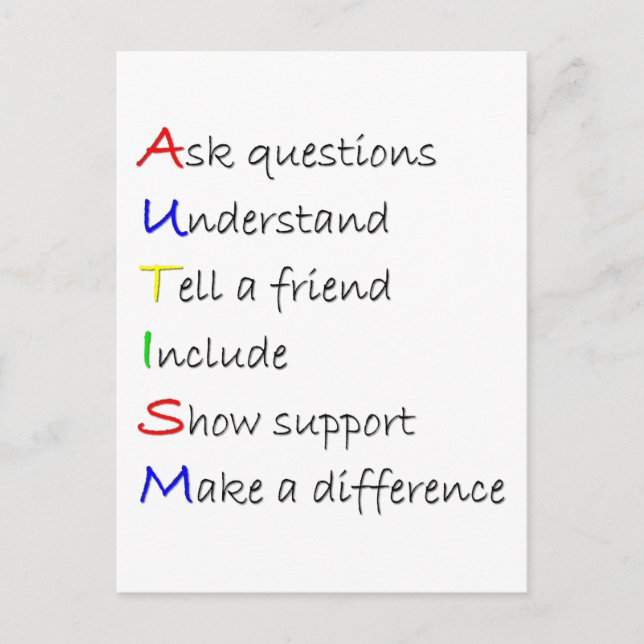 Carte Postale Autisme (Devant)