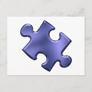 Carte Postale Autisme Puzzle Pièce Bleu