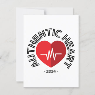 Carte Postale Autocollant Cœur Authentique 2024