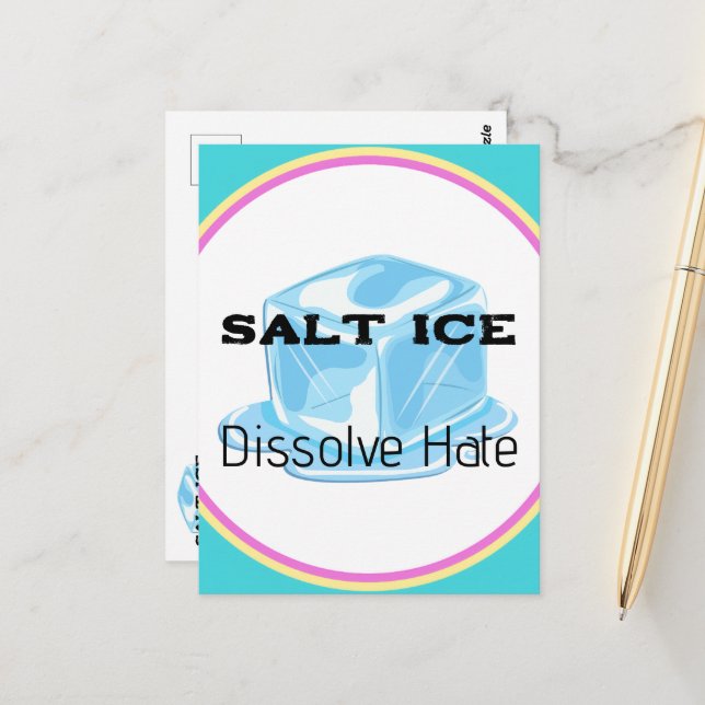 Carte Postale Autocollant de glace salée (Devant/Arrière en situation)