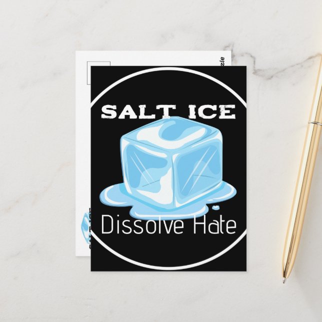 Carte Postale Autocollant de glace salée (Devant/Arrière en situation)