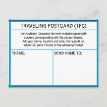 Carte postale autocollante de voyage