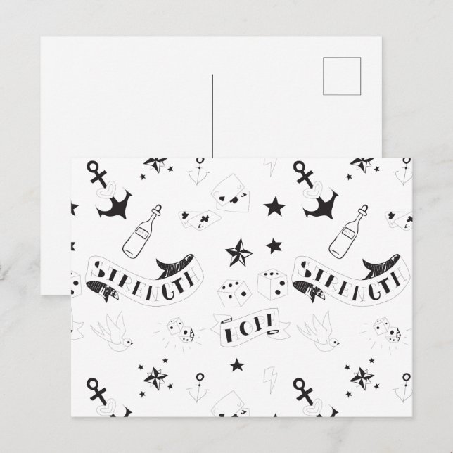 Carte Postale Autocollants Tattoo Flash Hope (Devant / Derrière)