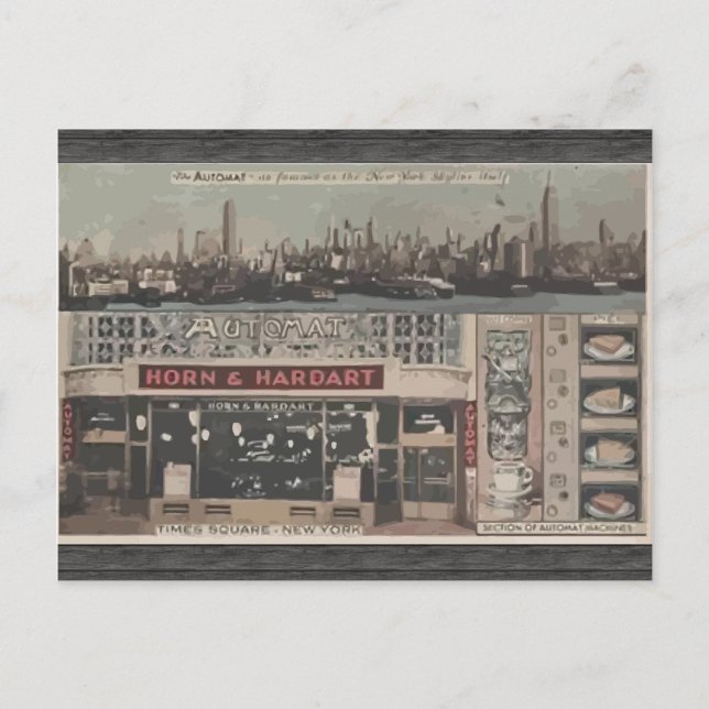 Carte Postale Automat Horn & Hardart Time Carré New York, Vinta (Devant)