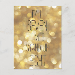 Carte Postale Automne 7 fois Levez-vous 8 - Gold Inspirational Q
