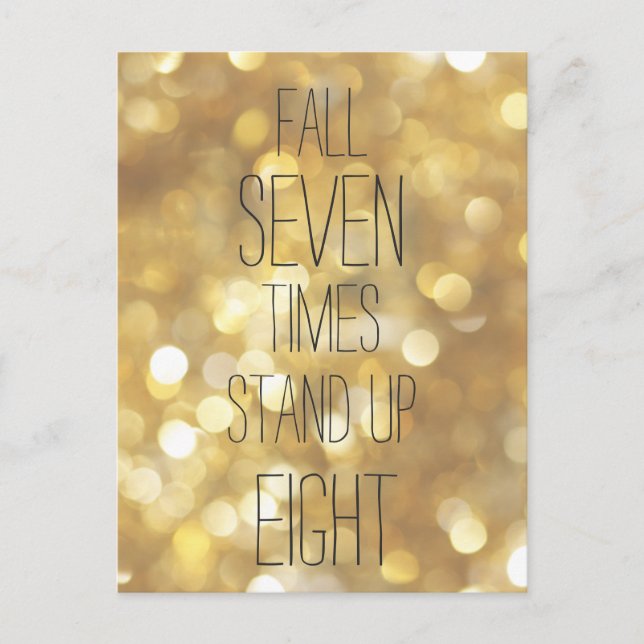 Carte Postale Automne 7 fois Levez-vous 8 - Gold Inspirational Q (Devant)
