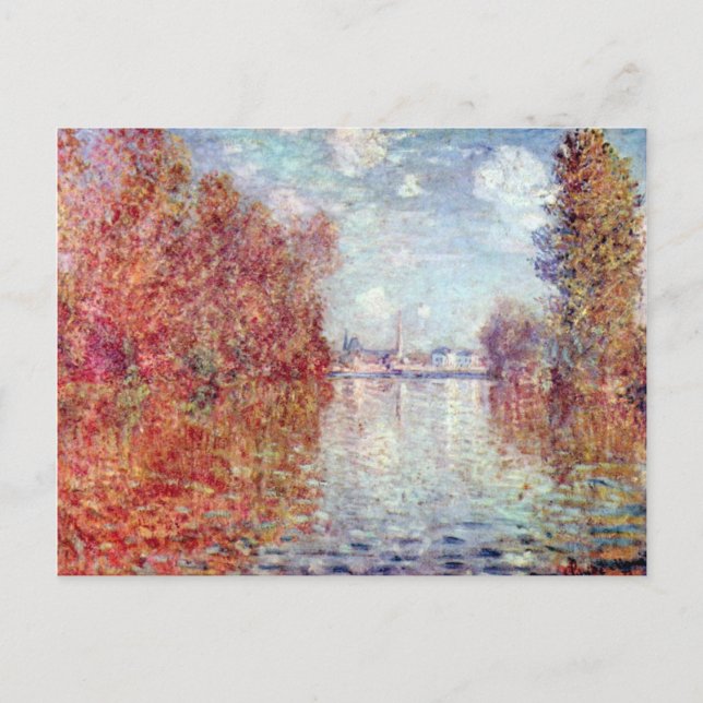 Carte Postale Automne à Argenteuil par Claude Monet (Devant)